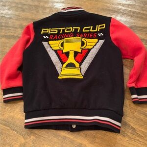 Disney Cars Kids Y2K BOMBER JACKET SZ 5/RACING LIGHTNING MCQUEEN Piston Cup rare